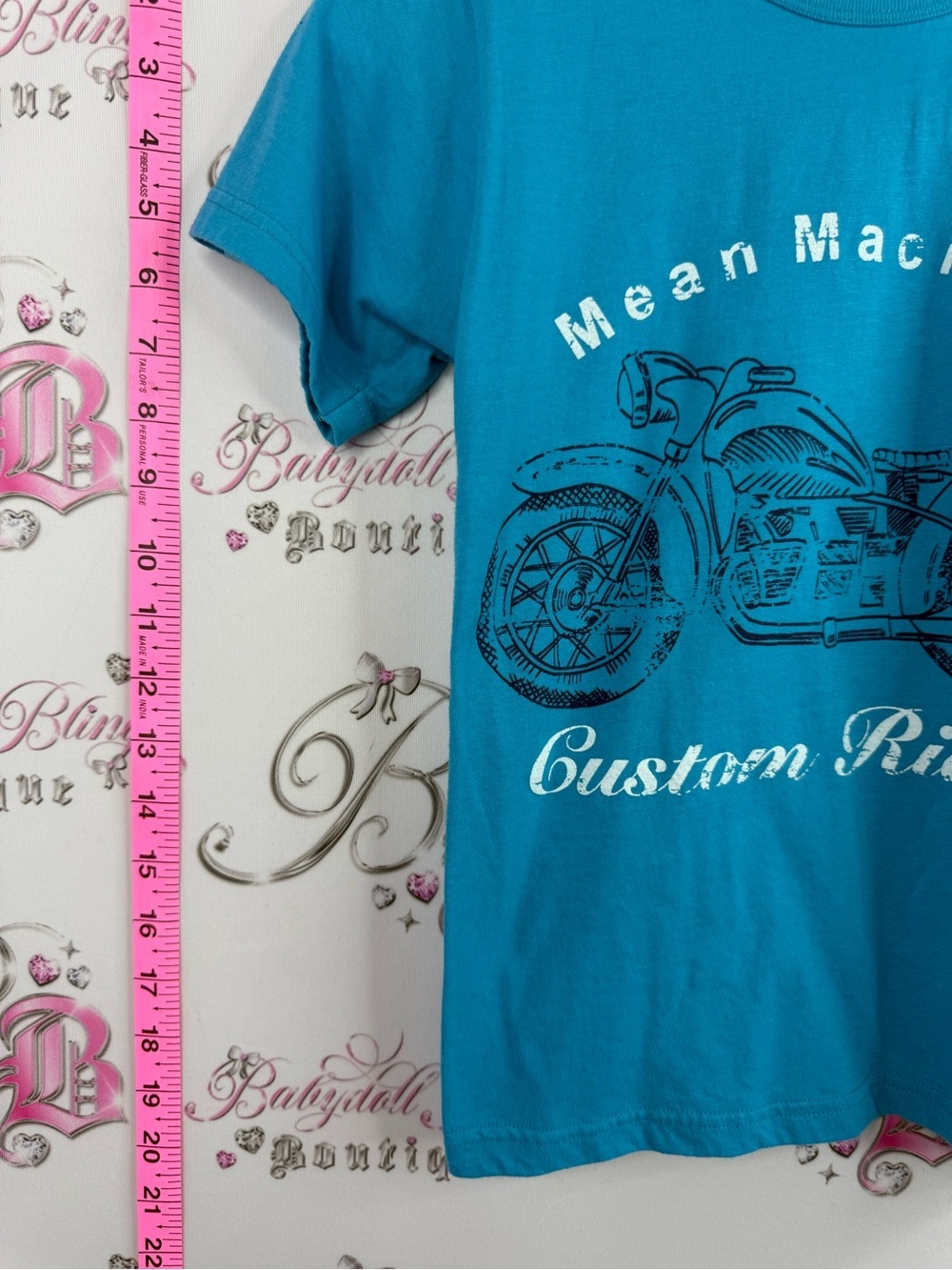 Mean Machine Turquoise Short Sleeve Tee - Custom Rides Graphic - Picture 4 of 10